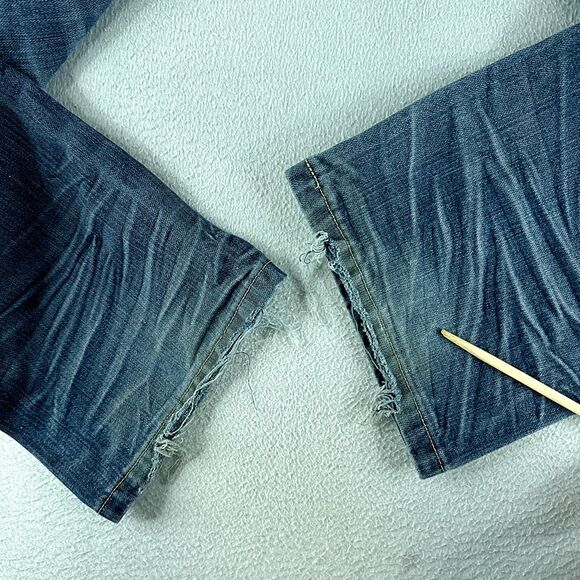 Seven Souls Mens Jeans Blue Tag Size 34x33 (36x34) Bootcut Medium Wash Denim - Picture 2 of 14